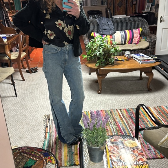 Baldwin Women's Blue 100% Cotton Willow Flare Denim Jeans Size 27 35” inseam - Picture 12 of 12